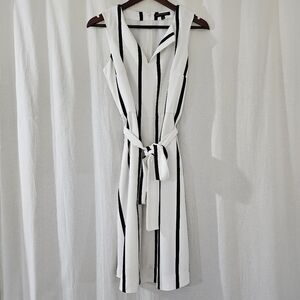 Banana Republic Midi Dress in Black & White Stripes Women’s Size 6